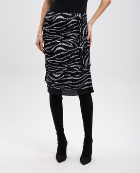 The Attico Black skirt with branded print silk 250WCS00253VSE001PR