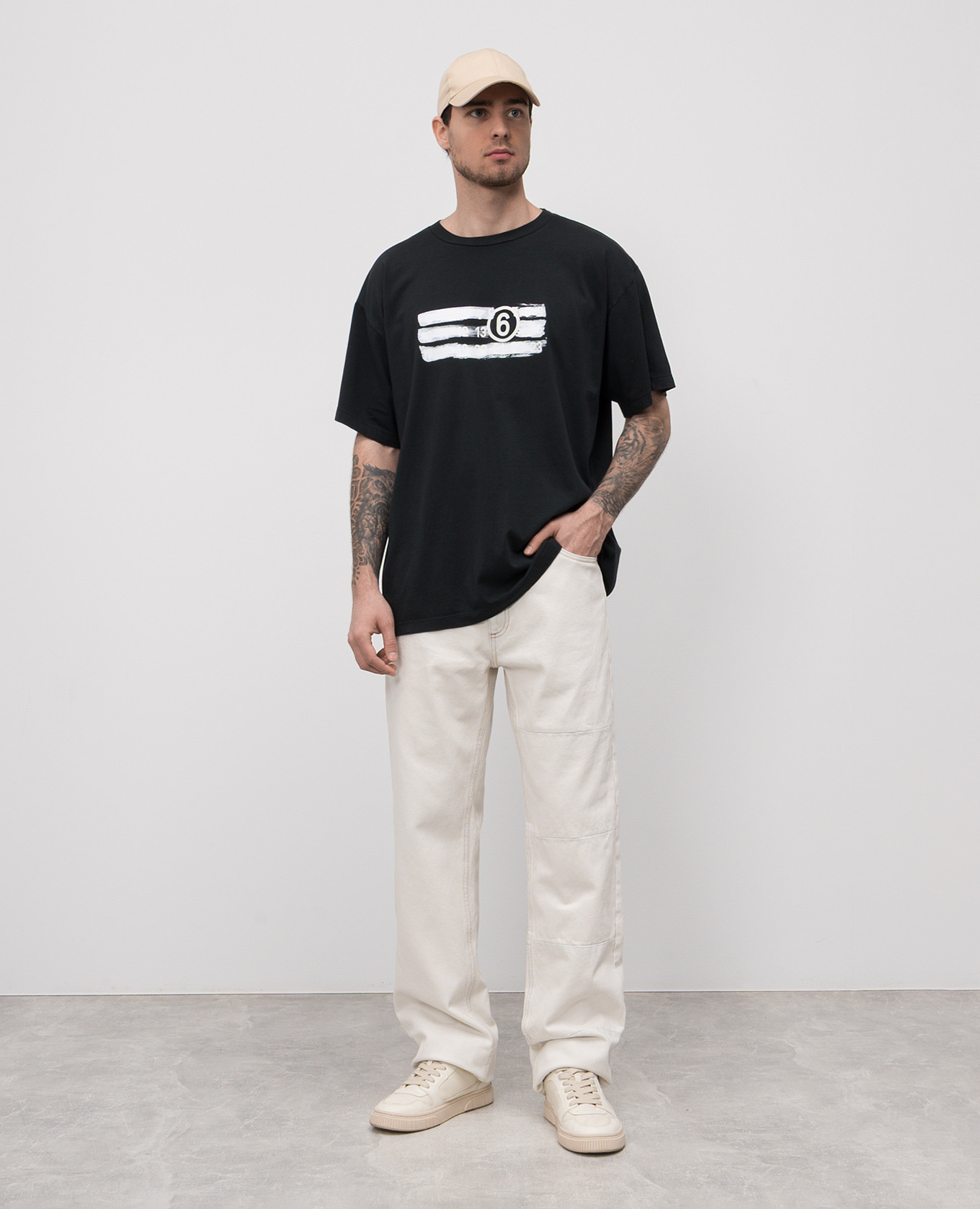 

Black t-shirt with logo print Maison Margiela MM6