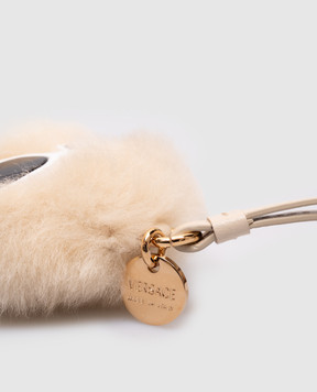 Versace Beige shearling Medusa bag key chain 10187491A13763