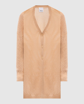 Allude Beige openwork cardigan made of wool and cashmere 25217655