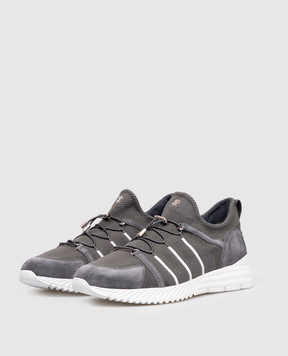 Stefano Ricci Grey combination sneakers with monogram logo UV689G6626SDPWYT