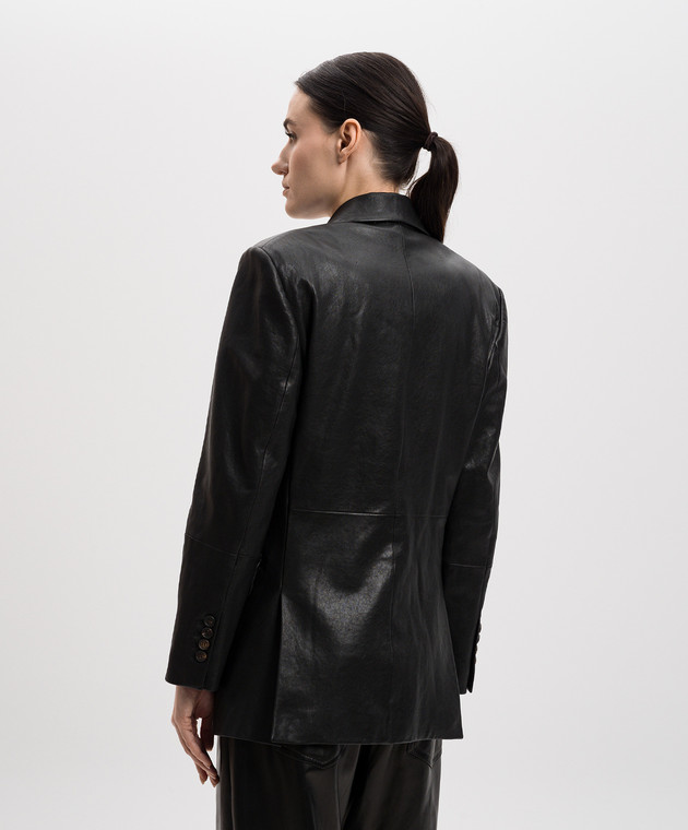 Brunello Cucinelli - Black leather jacket MPCCK7008 - shop