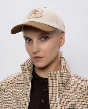 Moncler Beige cap with branded applique K20933B000180U082