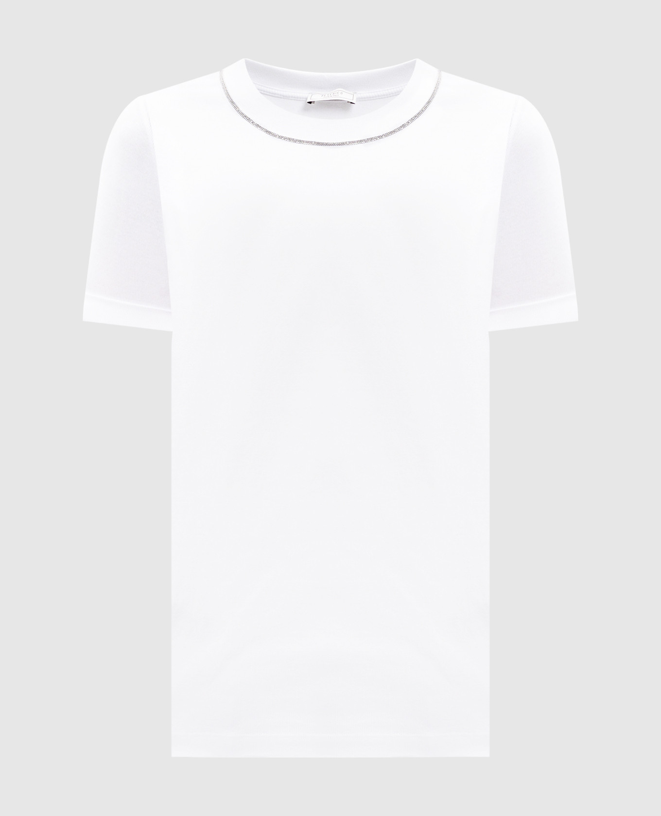

White t-shirt with a scar with a monil chain Peserico