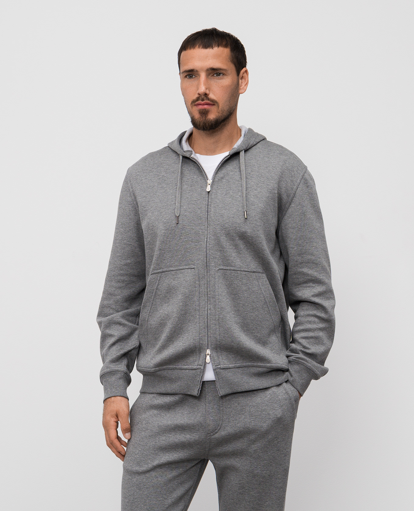 

Grey melange sports jacket Brunello Cucinelli