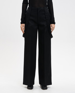 Dondup Black wool pants with suspenders DP842AF0046DXXX