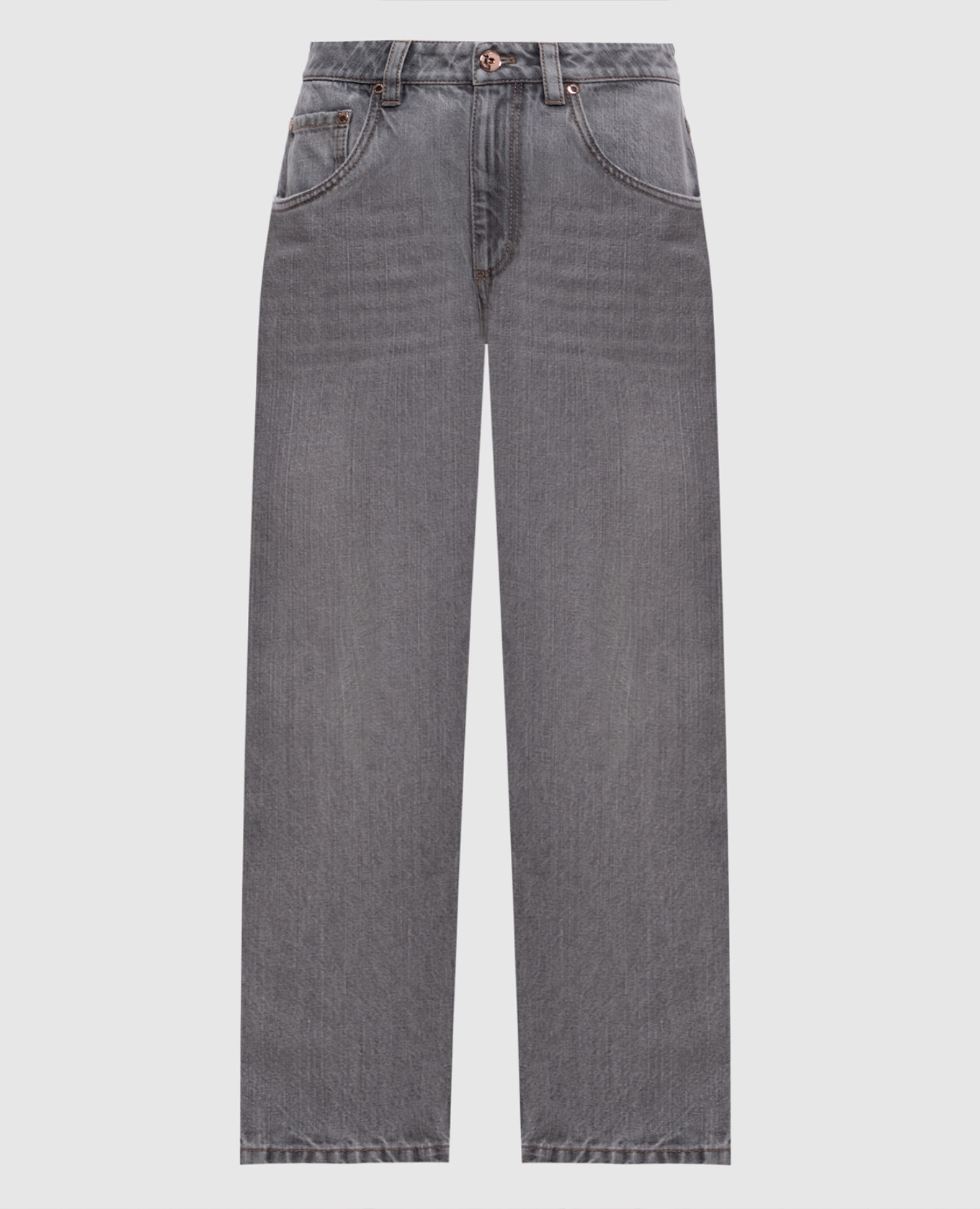 デニム・ジーパン BRUNELLO CUCINELLI 'Monile' denim jeans Blue MA095P5847 Brunello Cucinelli - Blue jeans with monil chain MA095P5847