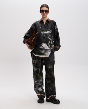 The Attico Smoke gray silk trousers 250WCP00258SSS015PR