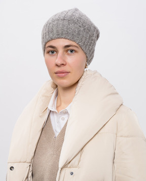 Peserico Gray alpaca wool hat S36209F0309249