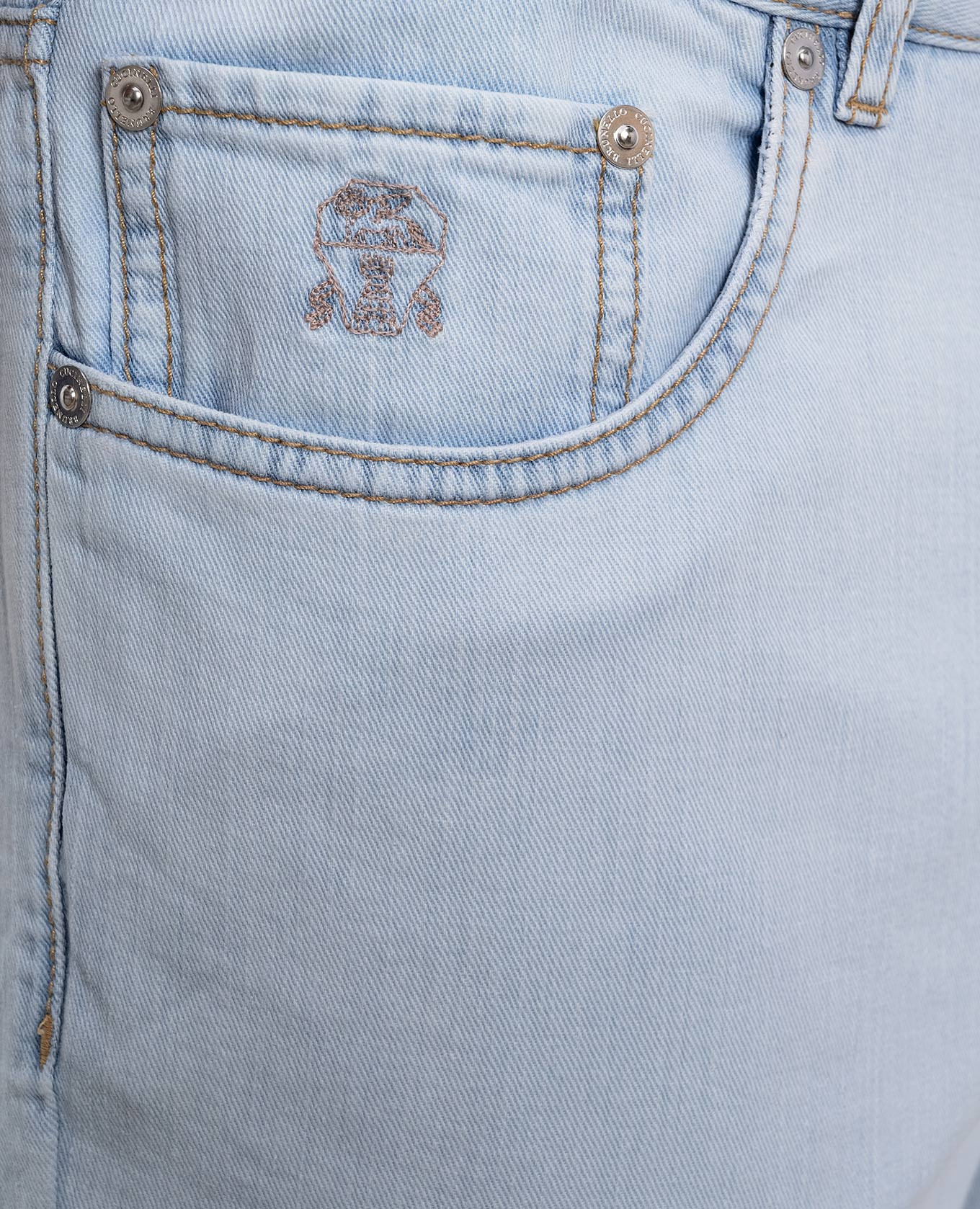 Blue jeans with logo patch Brunello Cucinelli 5