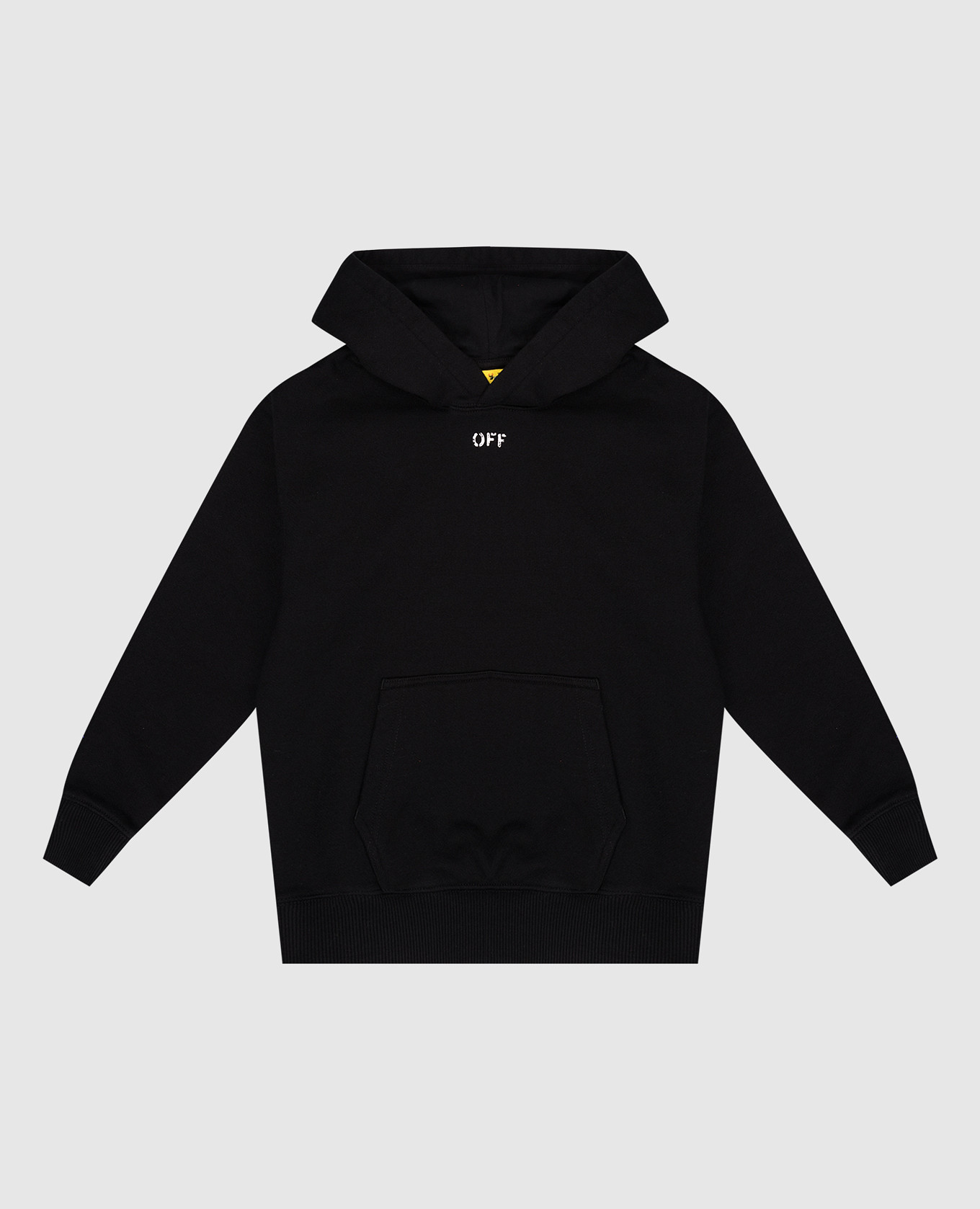Children's black hoodie with arrow logo print off-white