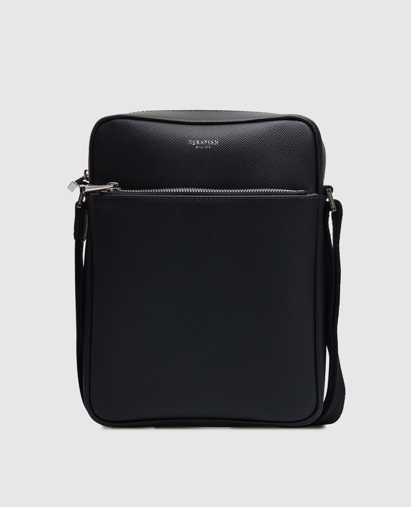 

Flat North South blue leather bag Serapian