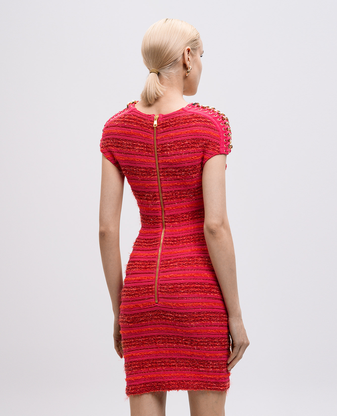 

Pink mini dress with lurex Balmain