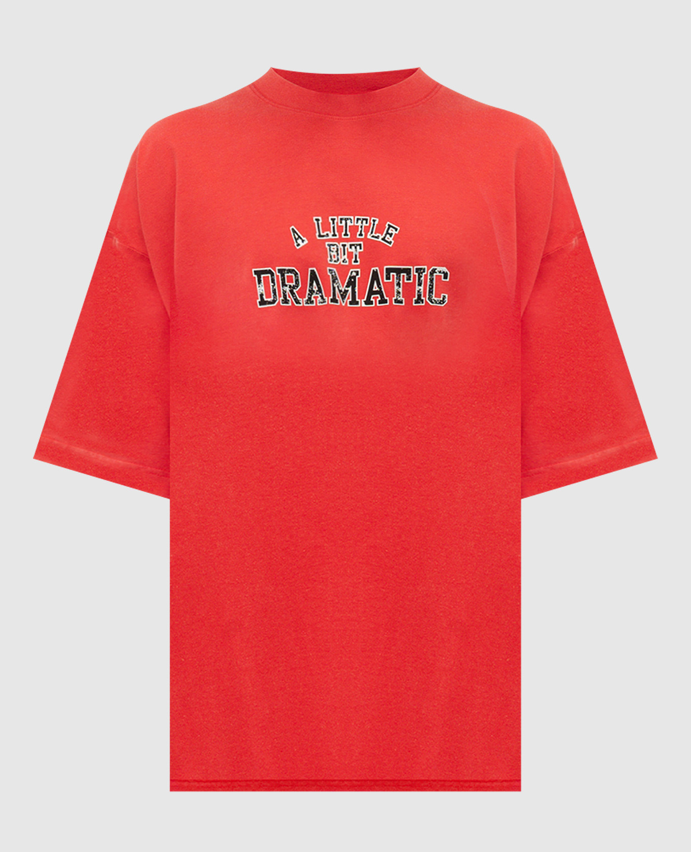 Red t-shirt with a textured print a little bit dramatic vetements