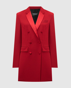 Dondup Red double-breasted Abito wool jacket with metallic logo DA416TS0009DXXXC