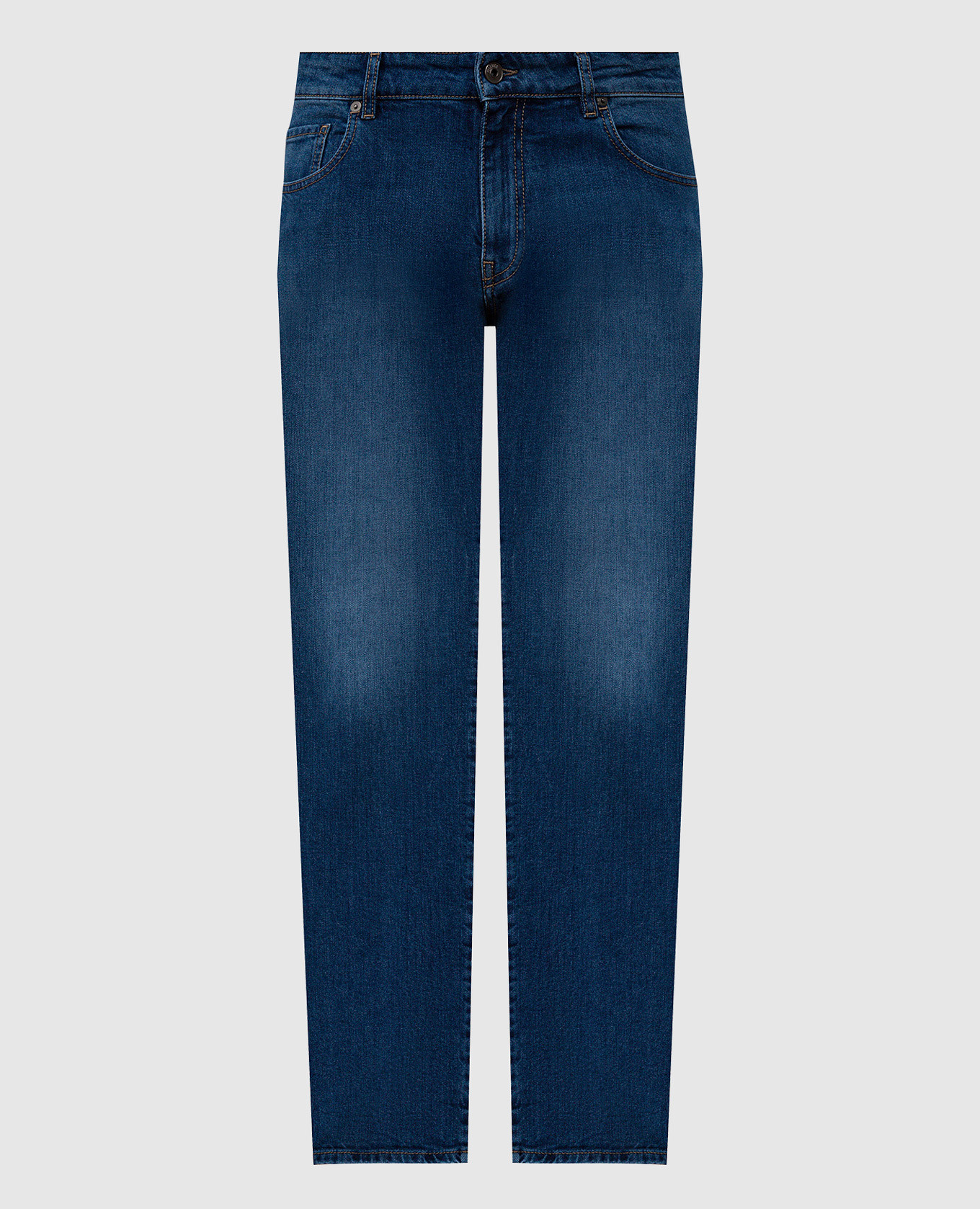 

Blue distressed jeans with logo patch Peserico