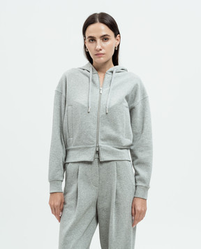 Peserico Gray lurex sports jacket with monil chain A12030J001227