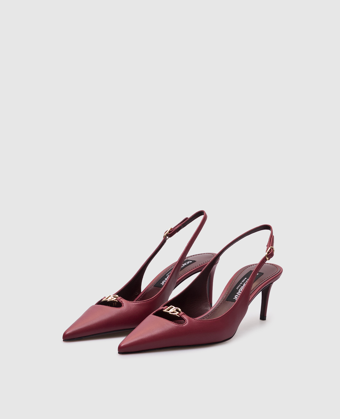 

Burgundy leather slingbacks with logo Dolce&Gabbana