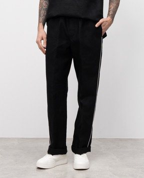 Dolce&Gabbana Black linen and silk pants GVRMATFU4MC