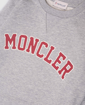 Moncler ENFANT Children's gray melange sweatshirt with logo K19548G0000489AKM1214
