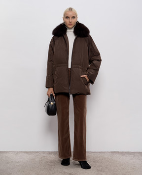 Dondup Jacklyn brown corduroy flared pants DP427VS0916DXXX