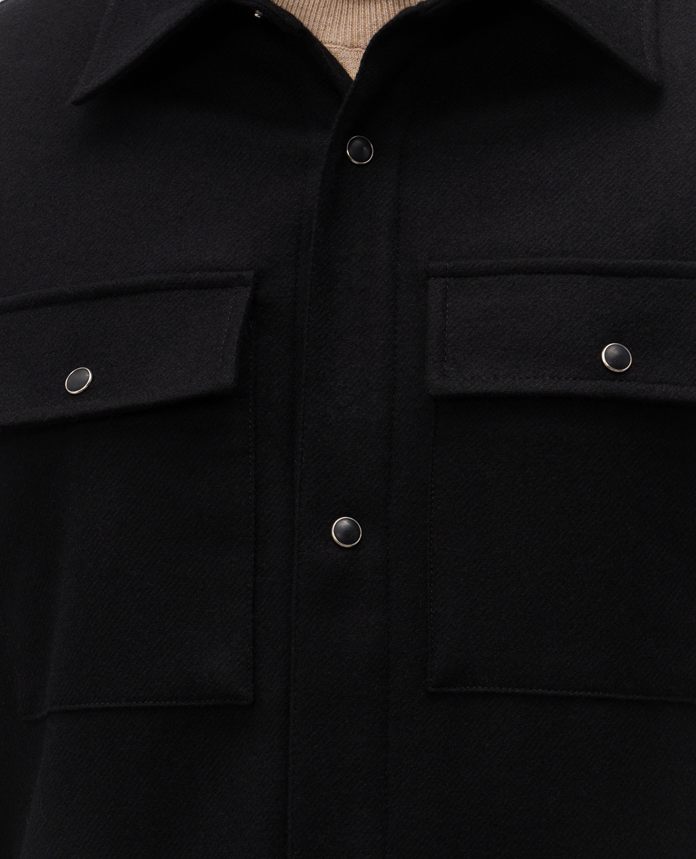 Black wool and cashmere shirt Cashmere&Whiskey 5