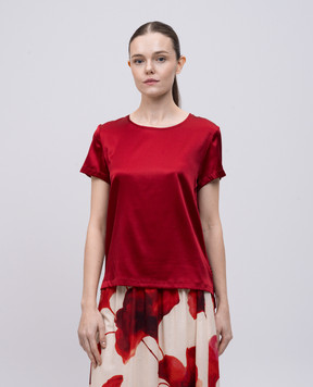Solotre Burgundy silk top M1D0126