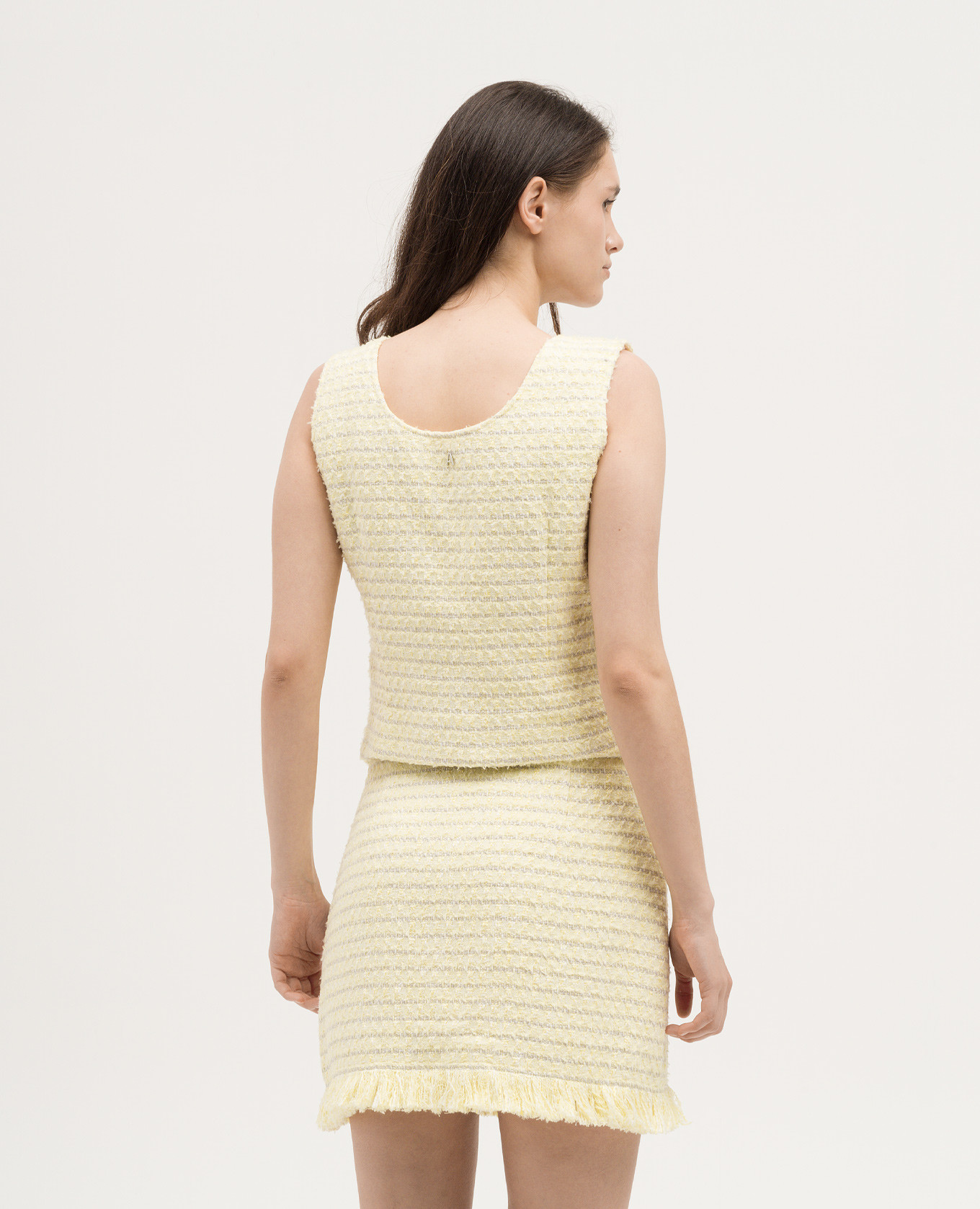 

Yellow striped tweed vest Twinset Actitude