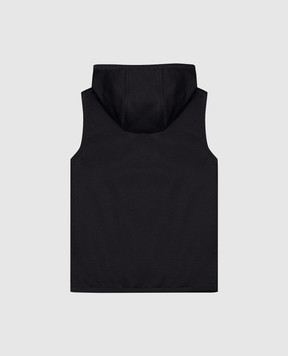 Dolce&Gabbana Children's black vest with logo patch L4JB7MFUGS1