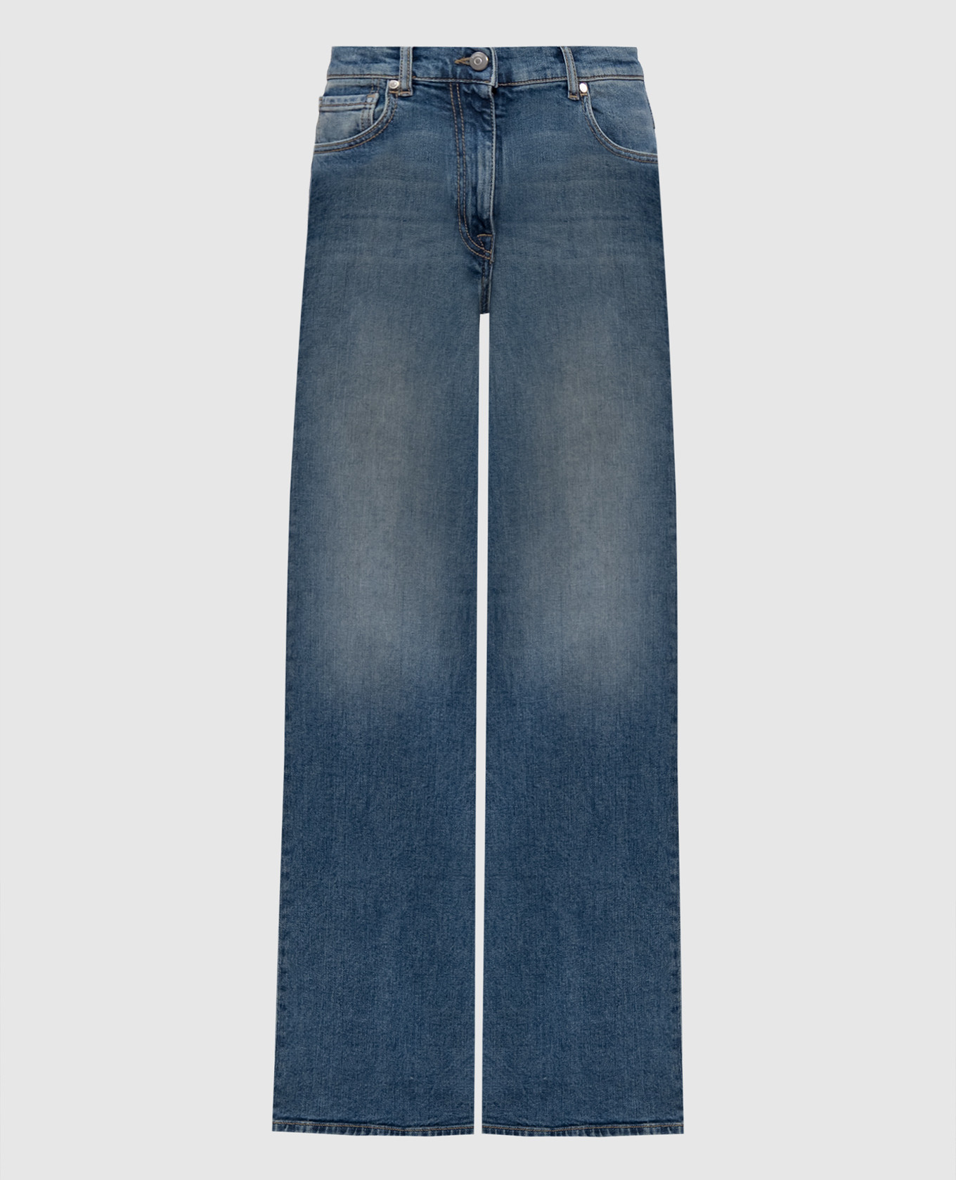 Blue flared jeans with a distressed effect Peserico