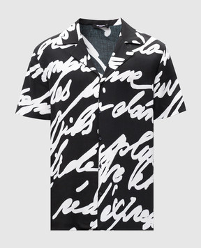Balmain Black shirt with Love Letter print EH1HN065VH47