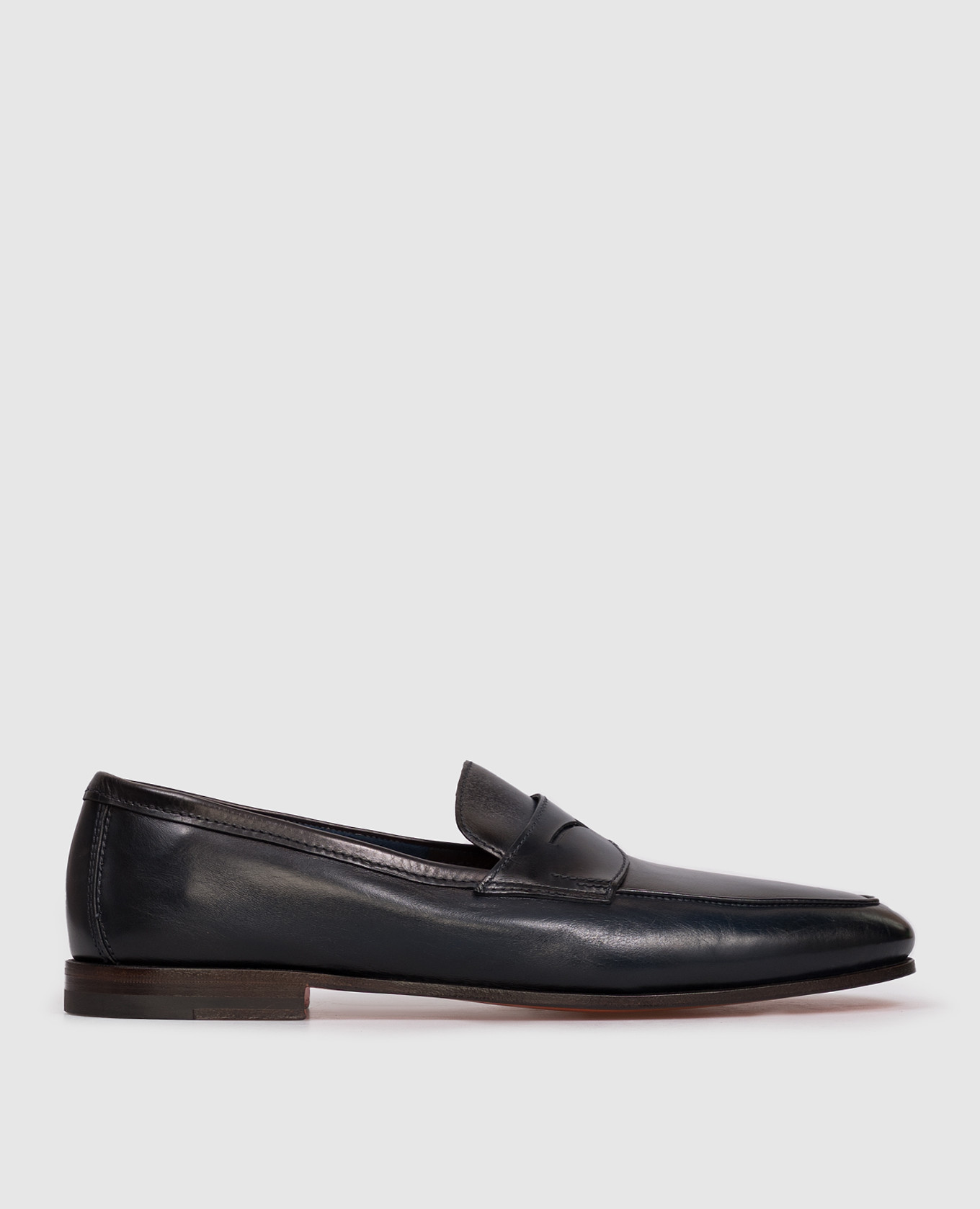 Blue leather loafers Santoni