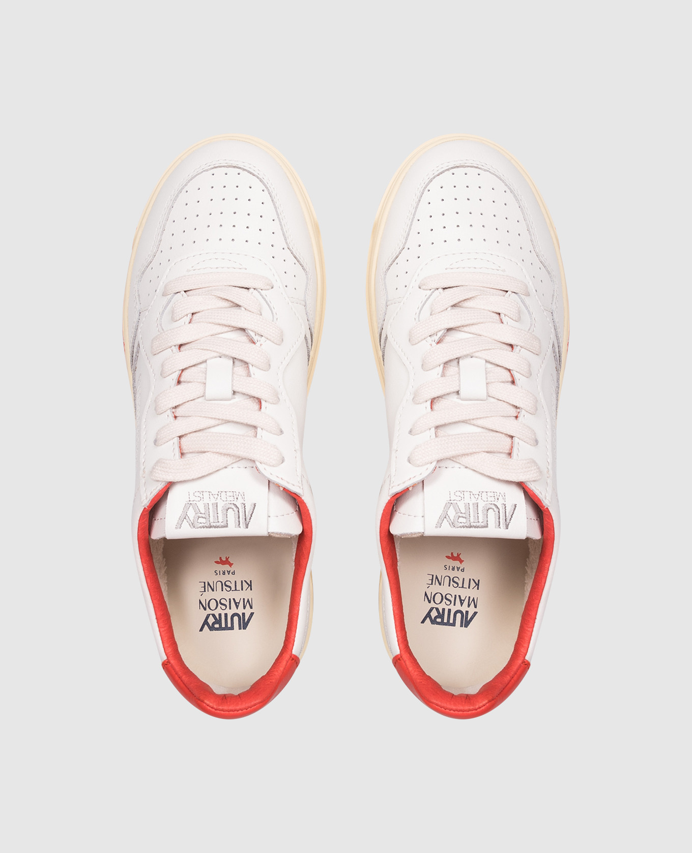 

Maison Kitsune MEDALIST white leather sneakers AUTRY