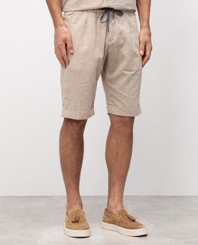 Cashmere&Whiskey Beige linen shorts 0255500264