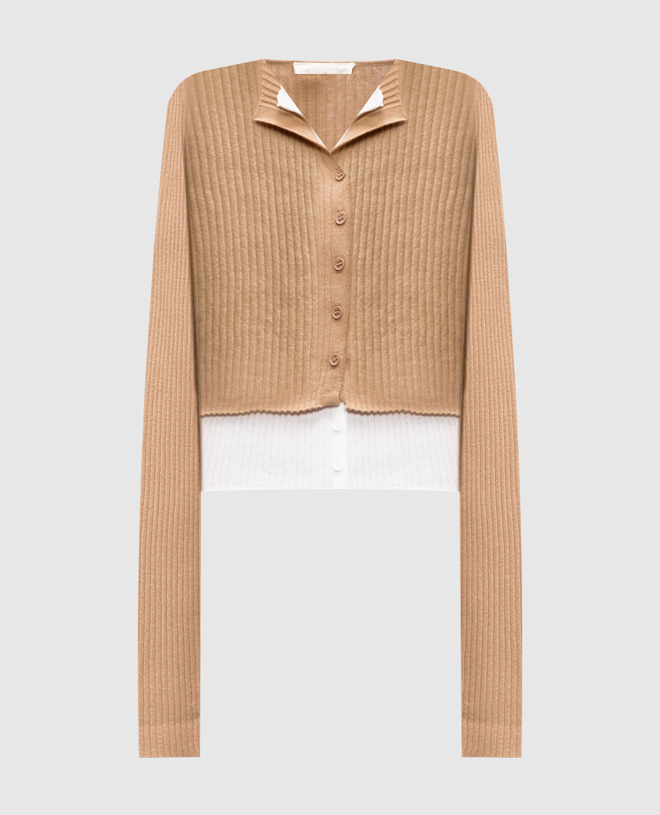 

Beige double ribbed cardigan Twinset