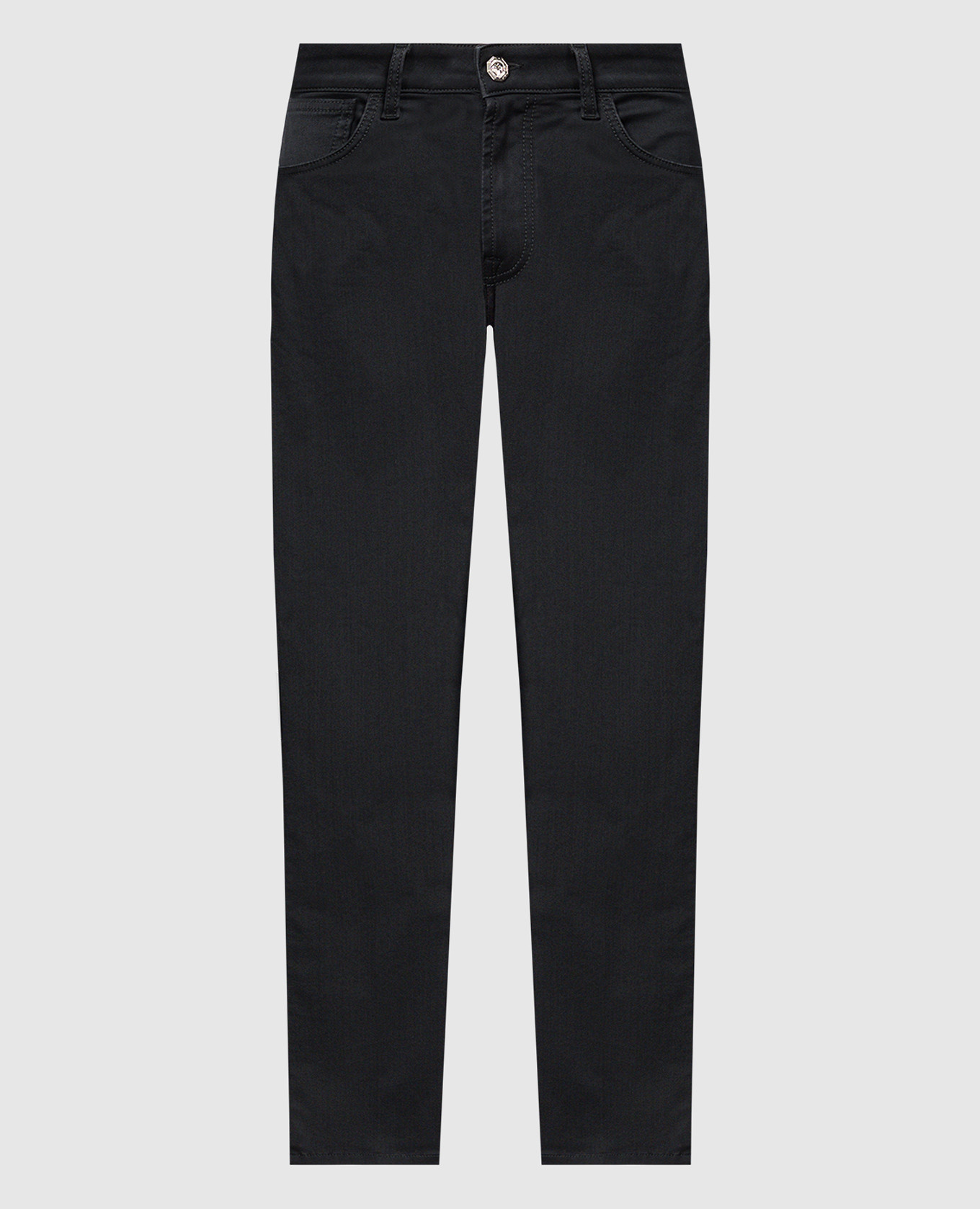 

Black jeans with metallic logo Stefano Ricci