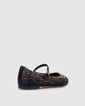 Dolce&Gabbana Children's black ballet shoes with crystals D11274A5723