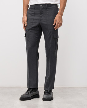 Stefano Ricci Grey wool cargo with logo M1T5300181W610