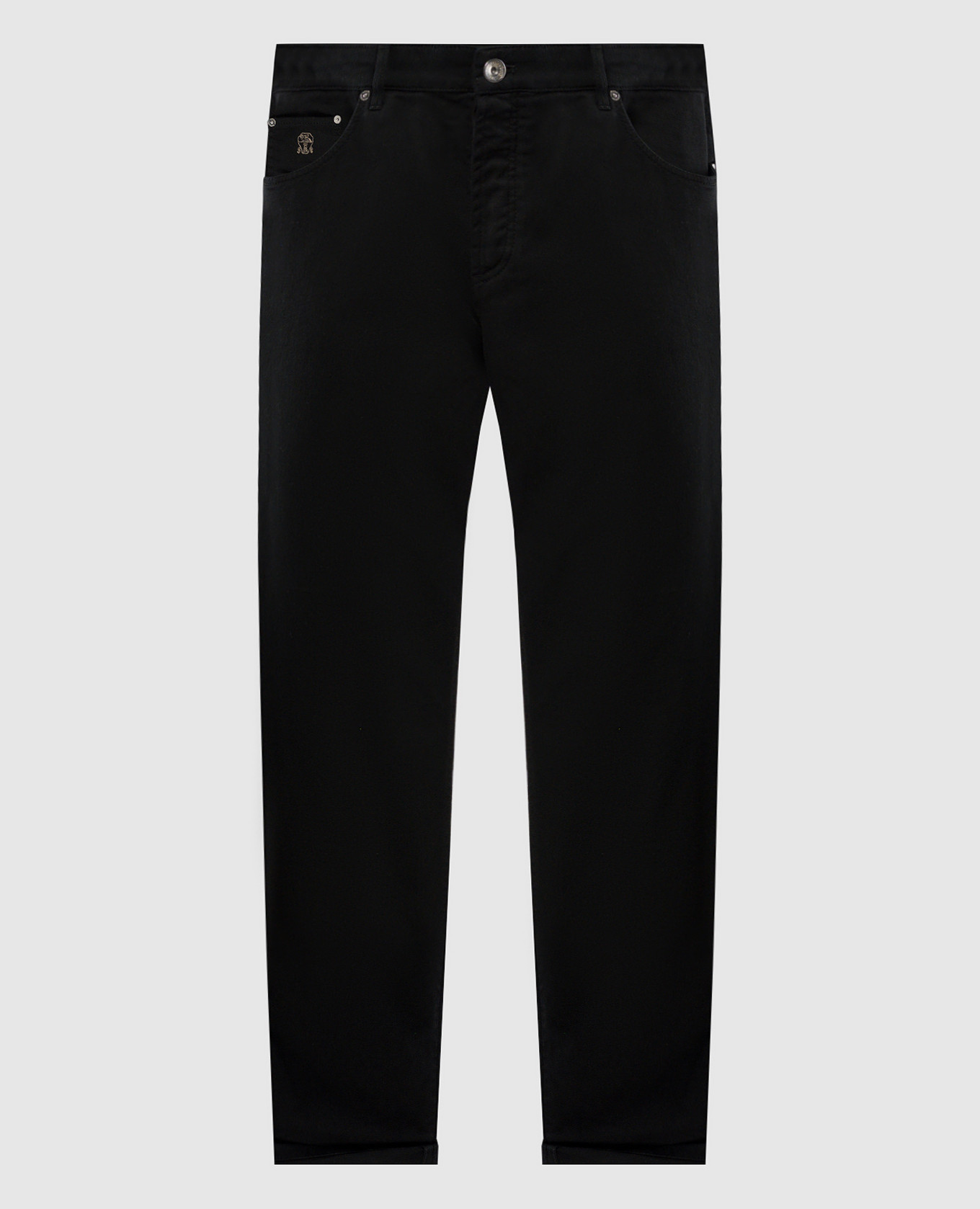 

Black jeans with logo emblem embroidery Brunello Cucinelli