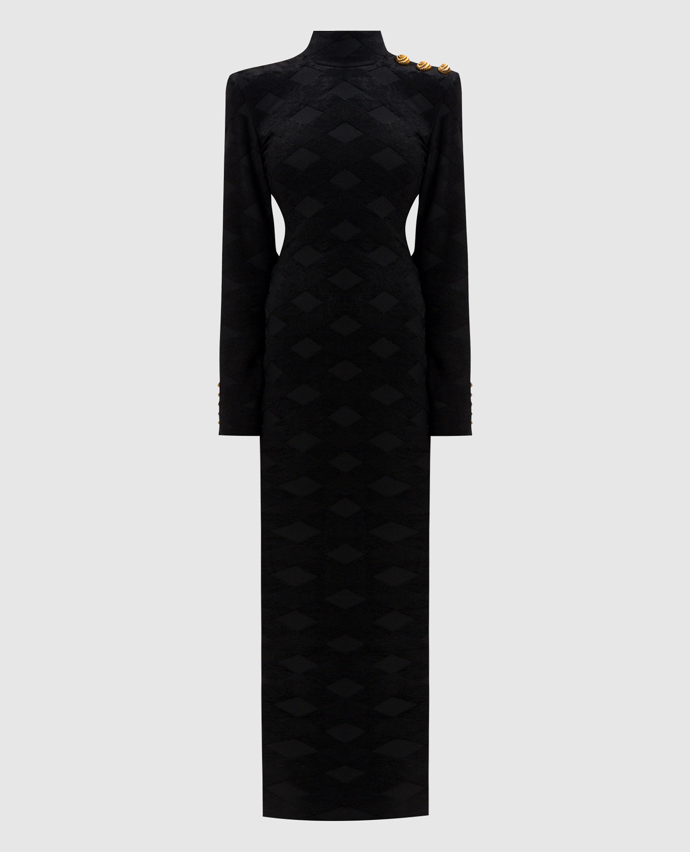 

Black maxi dress in a geometric pattern Balmain