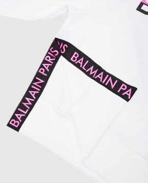 Balmain Children's white sweatshirt with logo print BU4A80Z00011214