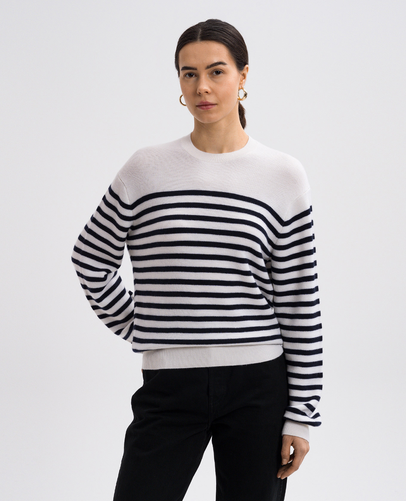 Beige Viola cashmere striped jumper Khaite 3