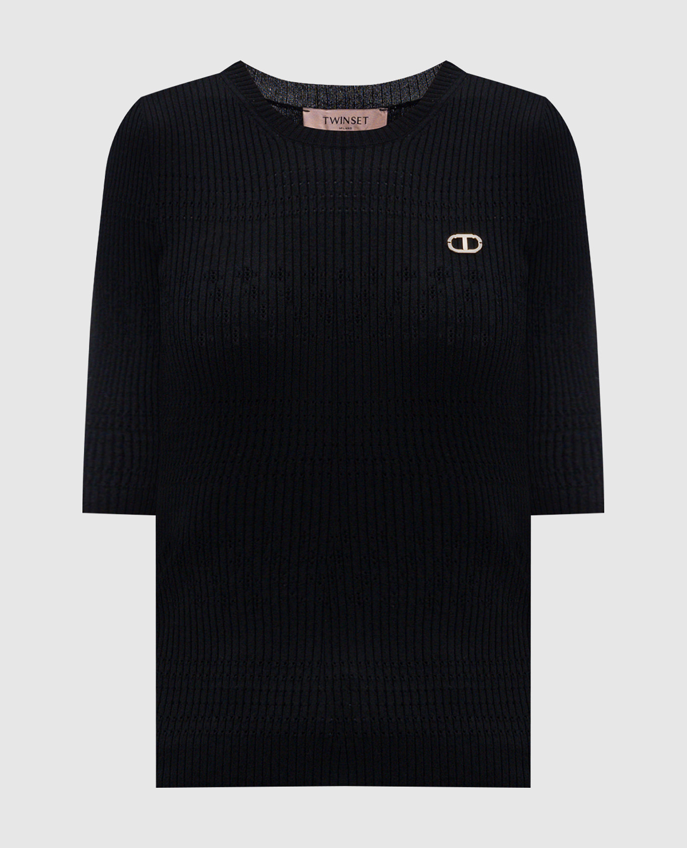 Black top with logo Twinset