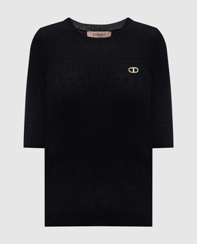 Twinset Black top with logo 252TP3240
