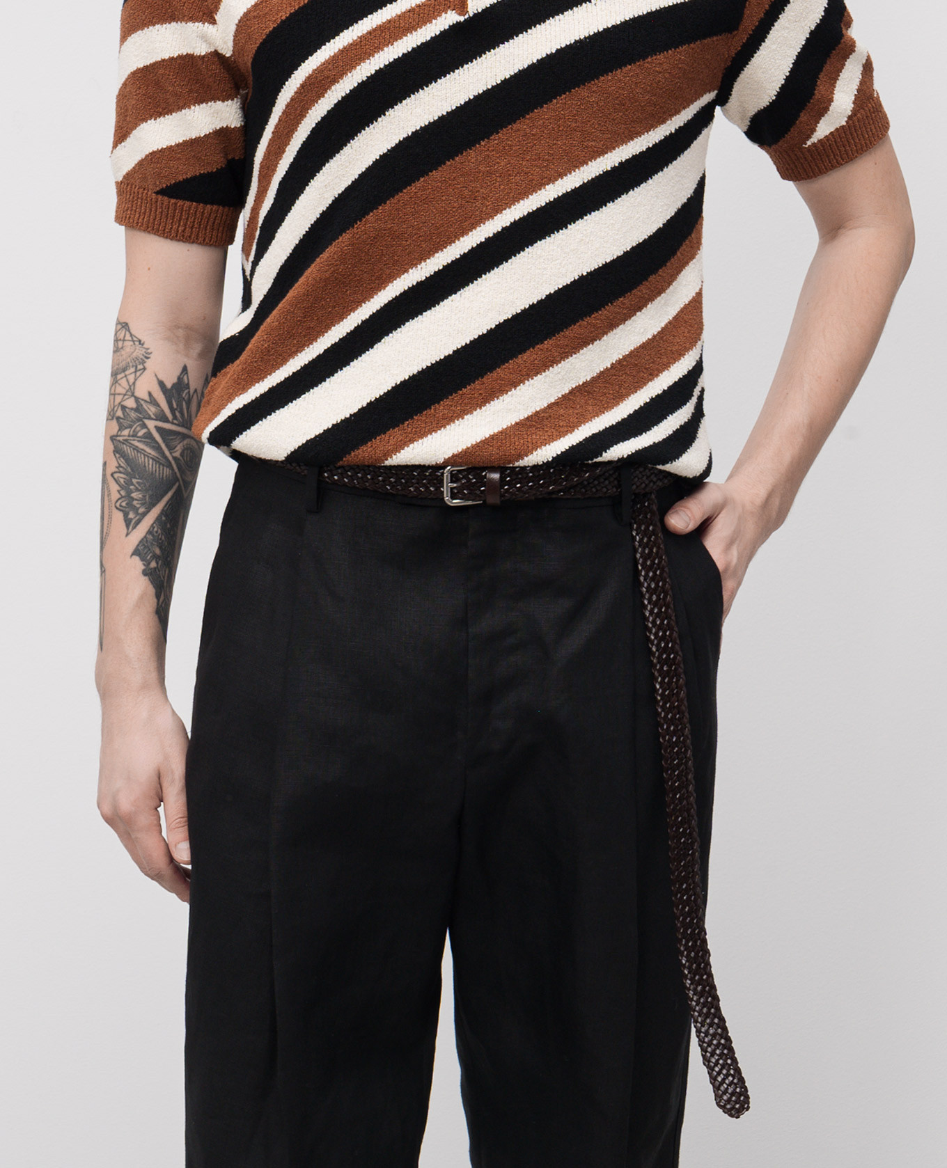 

Brown leather braided belt Dolce&Gabbana