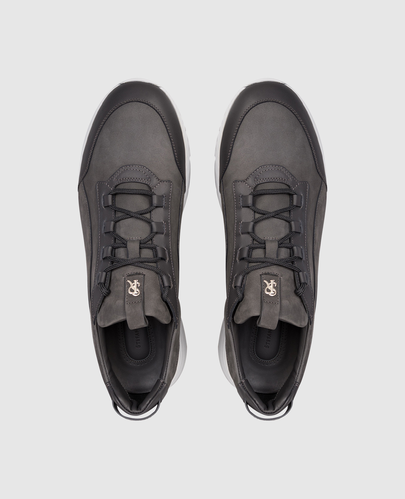 

Grey nubuck sneakers with logo Stefano Ricci
