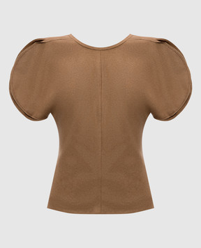 Victoria Beckham Brown wool and cashmere top 1425WTP006579B