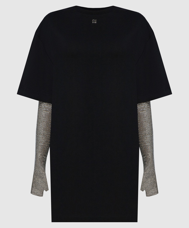 Tシャツ・カットソー GIUSEPPE DI MORABITO Embellished mesh t-shirt dress Giuseppe Di Morabito crystal-embellished T-shirt Dress