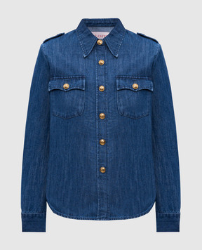 Valentino Blue denim shirt with linen 6B3DB02X94C