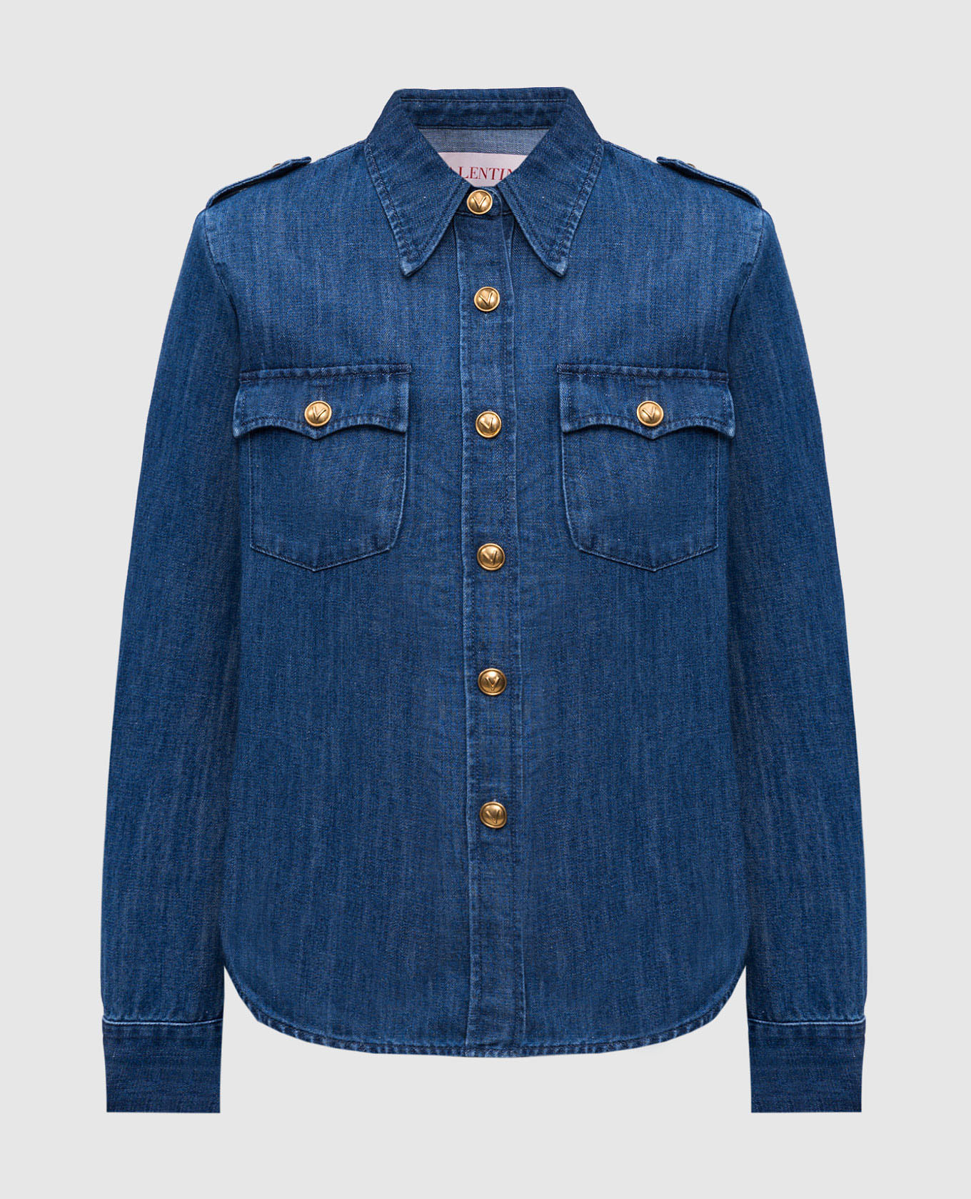 

Blue denim shirt with linen Valentino